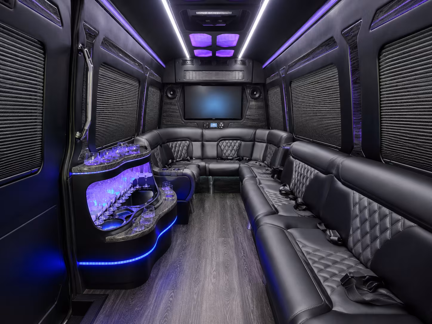 cary 40 passenger party bus interior