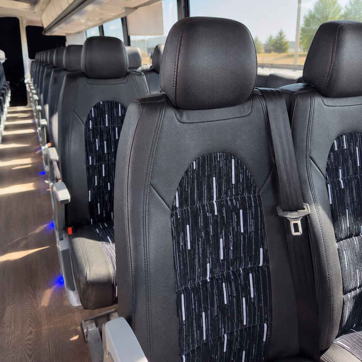 one bus handles the miles while your group enjoys the ride