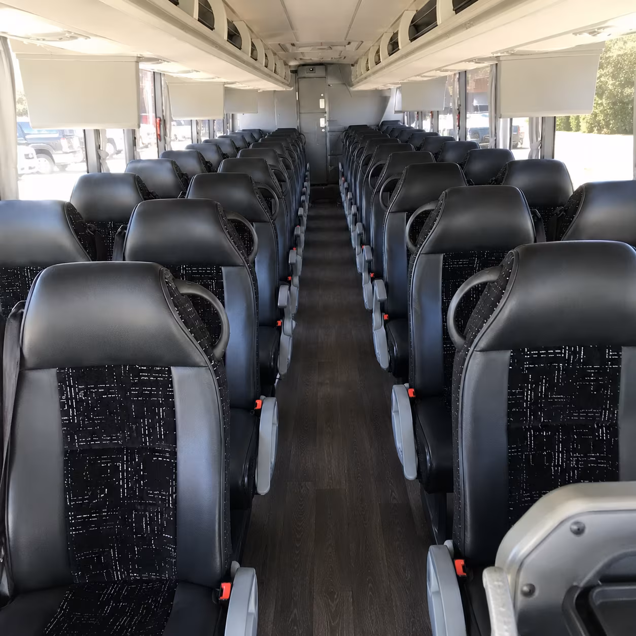 wake forest charter bus rental interior