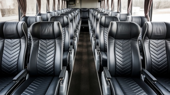 50 passenger charter bus inside durham