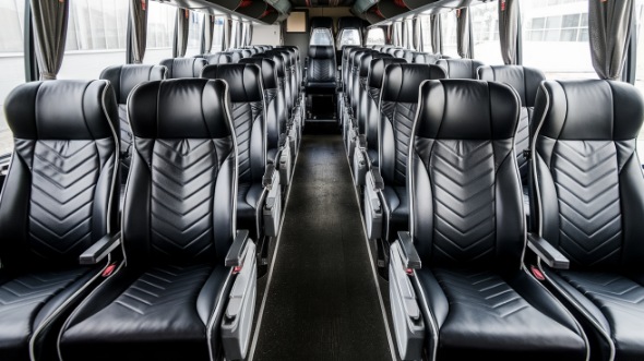 56 passenger charter bus inside burlington