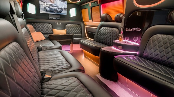 cary sprinter limo rental interior