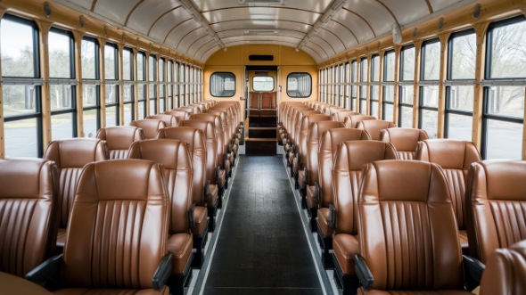 school bus rental interior